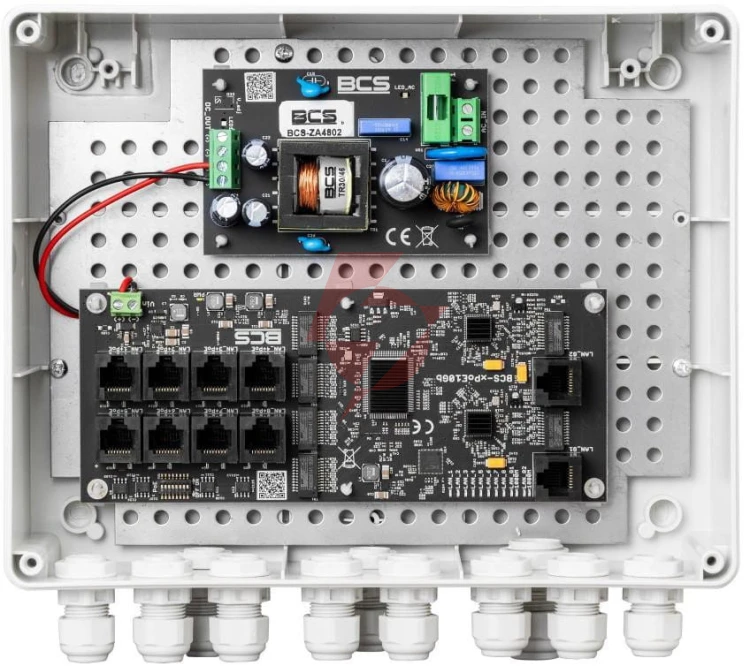 Zestaw do zasilania kamer ip bcs power bcs-ip8gb/z/e-s