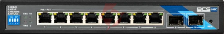 Switch poe bcs basic bcs-b-sp08g-2sfp