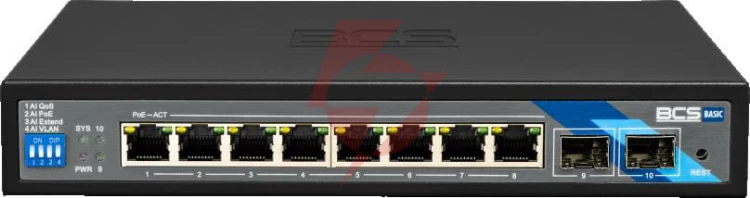 Switch poe bcs basic bcs-b-sp08g-2sfp