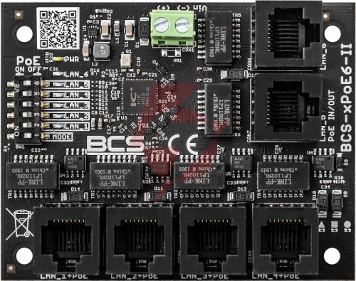 Switch poe bcs power bcs-xpoe6-ii