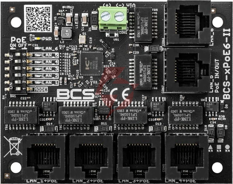Switch poe bcs power bcs-xpoe6-ii