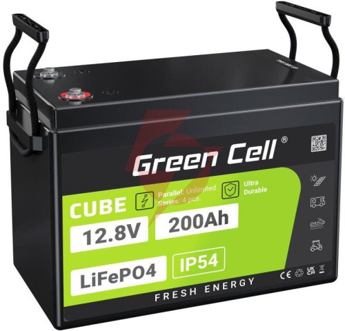 Akumulator litowo-żelazowo-fosforanowy lifepo4 green cell cube 12.8v 200ah lfpgc12v200ah