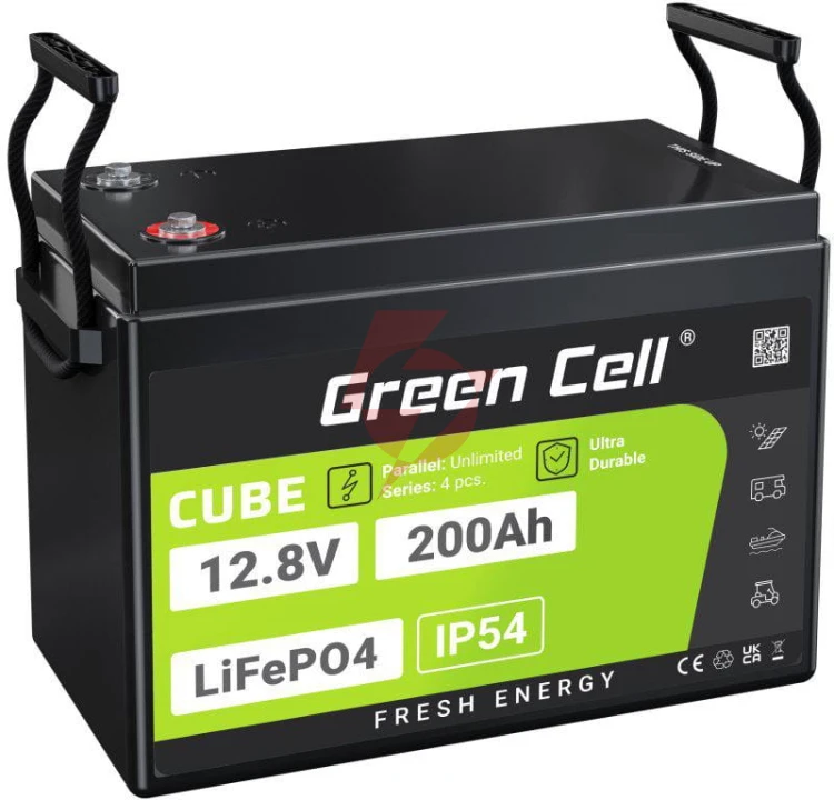 Akumulator litowo-żelazowo-fosforanowy lifepo4 green cell cube 12.8v 200ah lfpgc12v200ah