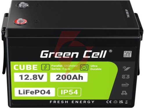 Akumulator litowo-żelazowo-fosforanowy lifepo4 green cell cube 12.8v 200ah lfpgc12v200ah