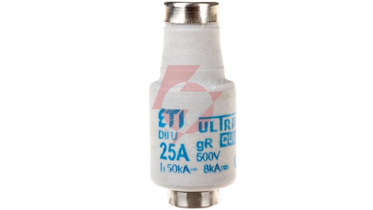 Wkładka bezpiecznikowa 25A DII gR 500V DIIUQ25A E27 004322007