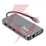 Hub usb-c unitek d1019b 3.1 8w1 z power delivery 100w