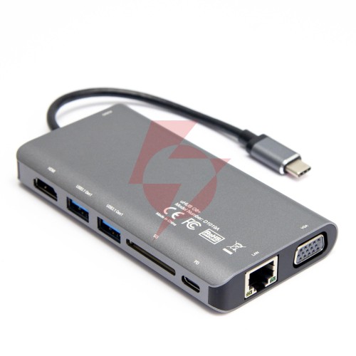 Hub usb-c unitek d1019b 3.1 8w1 z power delivery 100w