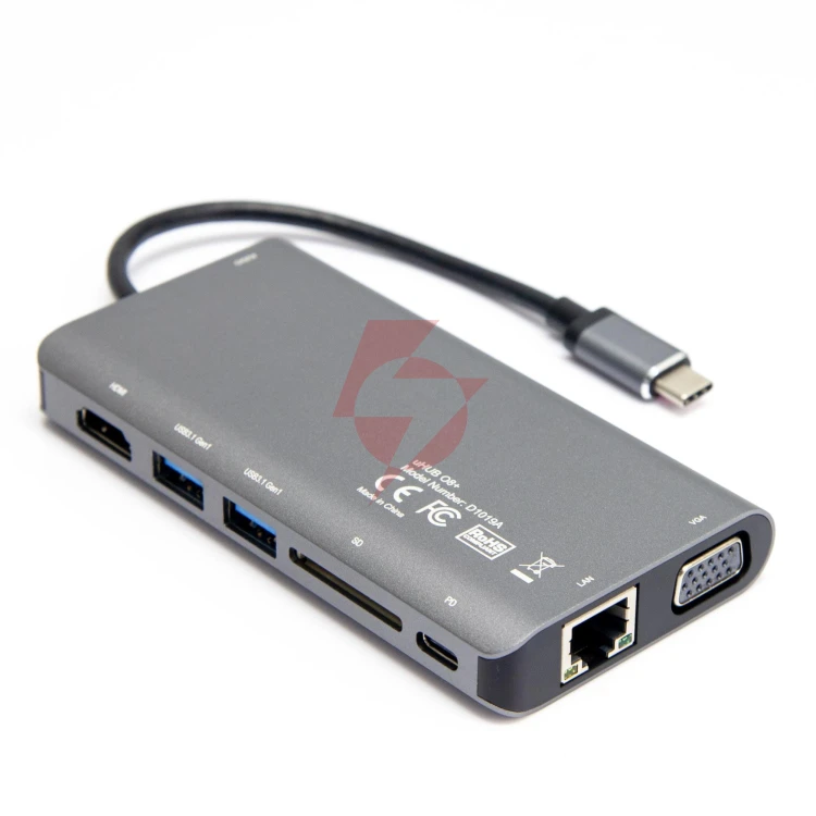 Hub usb-c unitek d1019b 3.1 8w1 z power delivery 100w