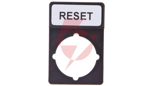 Tabliczka opisowa czarna prostokątna RESET ST22-1901P07