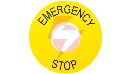 Tabliczka opisowa żółta okrągła fi60mm /EMERGENCY STOP/ ZB2BY9330