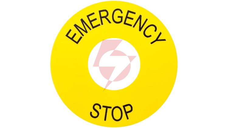 Tabliczka opisowa żółta okrągła fi60mm /EMERGENCY STOP/ ZB2BY9330