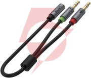 Adapter unitek y-c957abk minijack 3,5mm (f) - 2x 3,5mm (m)