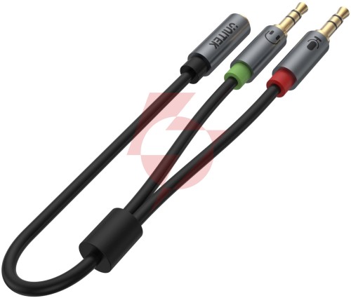 Adapter unitek y-c957abk minijack 3,5mm (f) - 2x 3,5mm (m)