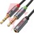 Adapter unitek y-c957abk minijack 3,5mm (f) - 2x 3,5mm (m)