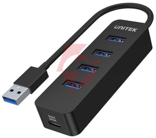 Hub usb unitek h1117a, 4 porty, usb-c, usb 3.1, aktywny, 10w
