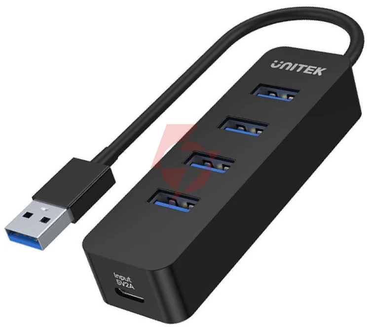 Hub usb unitek h1117a, 4 porty, usb-c, usb 3.1, aktywny, 10w