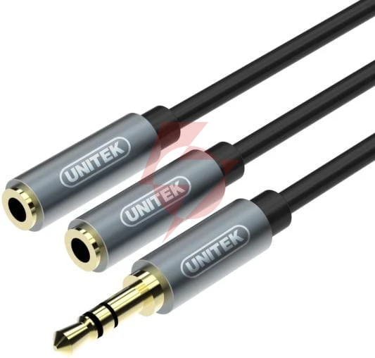 Przejściówka unitek y-c956abk minijack 3,5mm (m) - 2x 3,5mm (f)