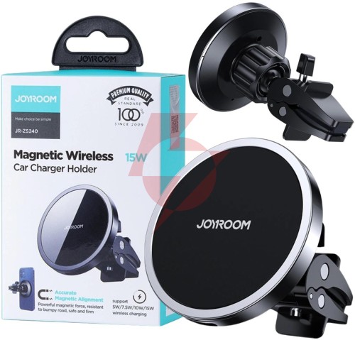 Uchwyt samochodowy magnetyczny ładowarka indukcyjna joyroom jr-zs240 qi 15w magsafe apple iphone