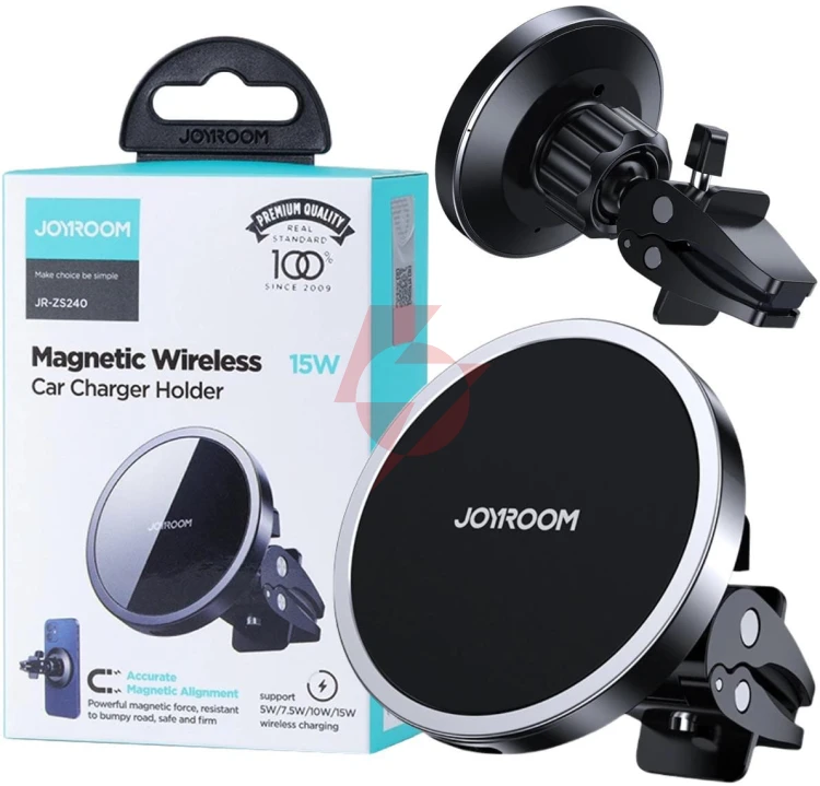 Uchwyt samochodowy magnetyczny ładowarka indukcyjna joyroom jr-zs240 qi 15w magsafe apple iphone