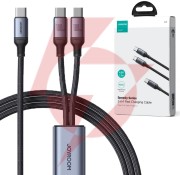 Kabel 2w1 usb-c / 2x usb-c joyroom speedy sa21-1t2 150cm 100w w oplocie czarny