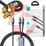 Kabel 2w1 usb-c / 2x usb-c joyroom speedy sa21-1t2 150cm 100w w oplocie czarny