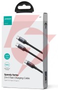 Kabel 2w1 usb-c / 2x usb-c joyroom speedy sa21-1t2 150cm 100w w oplocie czarny