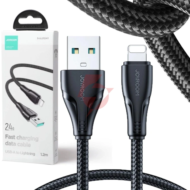 Kabel usb-a / lightning joyroom s-ul012a11 120cm 2.4a w oplocie czarny