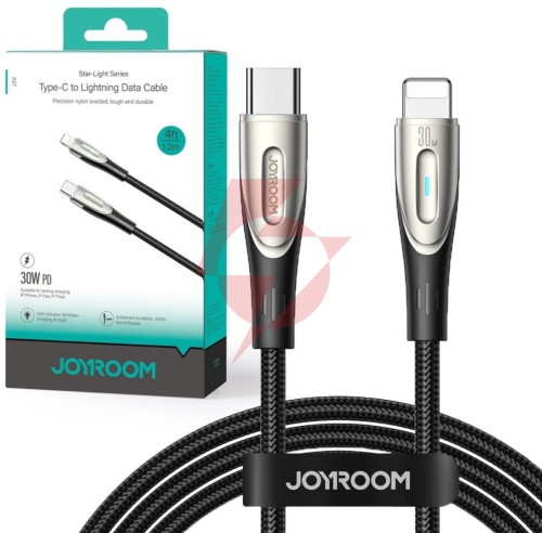 Kabel usb-c / lightning joyroom star-light series sa27-cl3 120cm 30w w oplocie czarny