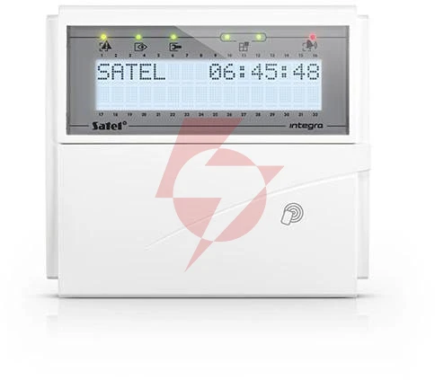 Satel manipulator lcd (białe podświetlenie, czytnik kart zbliżeniowych 125 khz) int-klcdr-w
