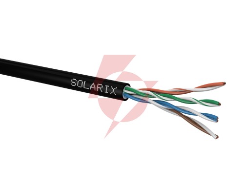 Kabel skrętka solarix cat.5e u/utp uv żelowany fca karton 305m