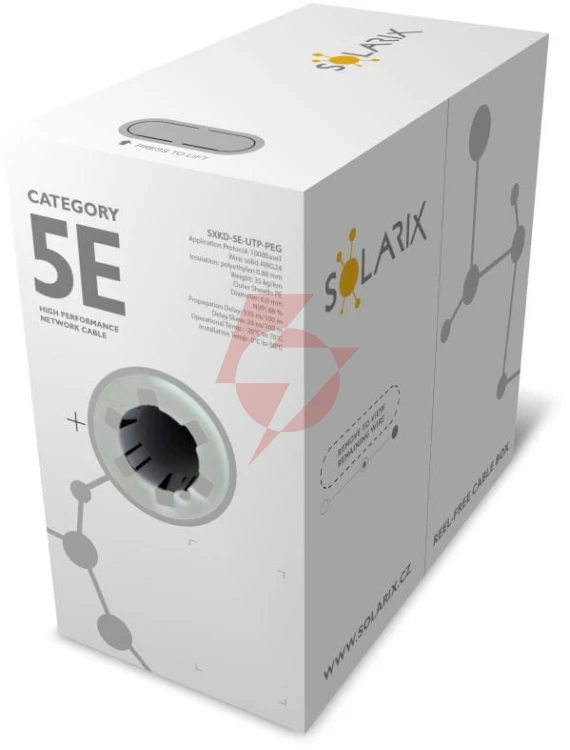 Kabel skrętka solarix cat.5e u/utp uv żelowany fca karton 305m
