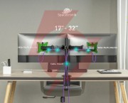 Uchwyt biurkowy przegubowy na 2 monitory spacetronik spa-120