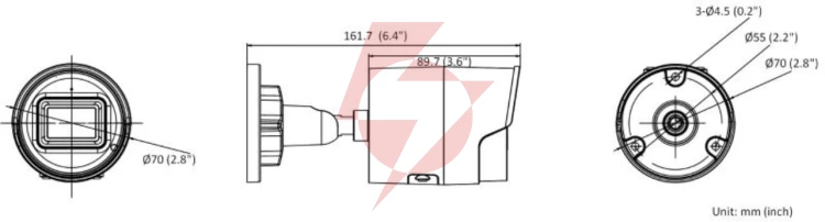 Kamera ip hikvision ds-2cd2043g2-li2u(2.8mm)(black)