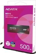 Dysk zewnętrzny ssd adata sc610 500gb usb3.2a czarny