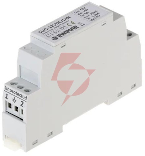 Ogranicznik przepięć 12v dc na szynę din ewimar sug-12vdc/din
