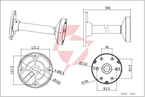 Uchwyt hikvision ds-1271zj-130-trl