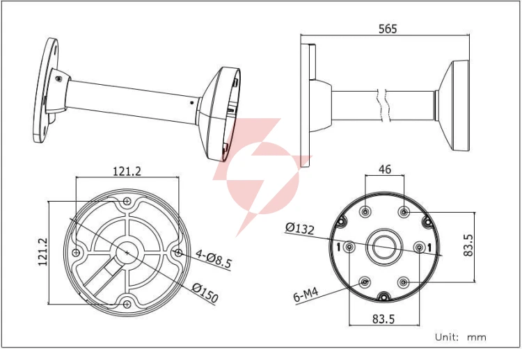 Uchwyt hikvision ds-1271zj-130-trl