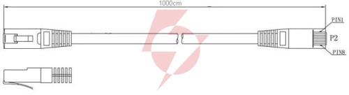 Patchcord kat6 ftp 10m szary 