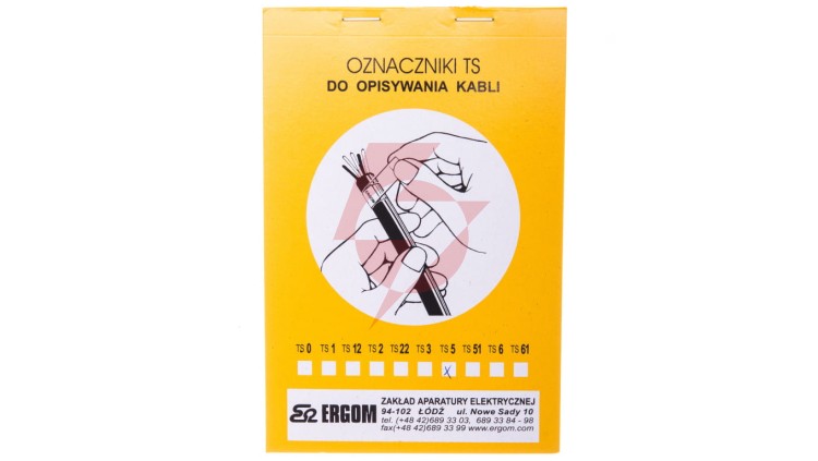 Oznacznik do opisywania ręcznego TS 5 biały E04ZP-02010100500 /50szt./