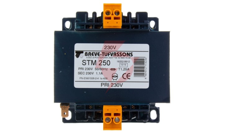Transformator 1-fazowy separacyjny STM 250 230/230V 1,1A, Ta 40, 16252-9912