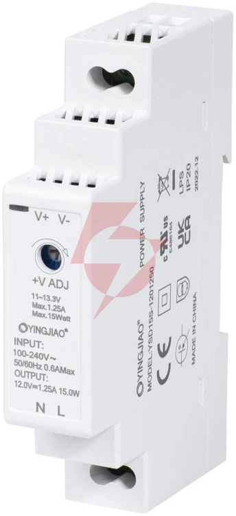Zasilacz impulsowy na szynę din yingjiao ysd15s-1201250 12v/15w/1.25a