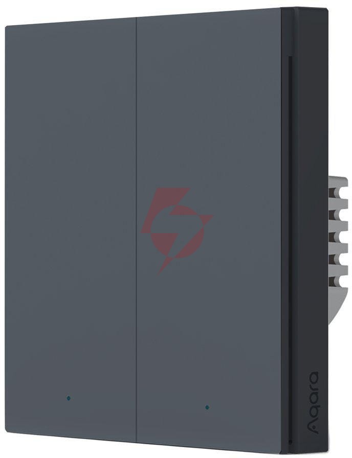 Aqara smart wall switch h1 szary podwójny bez przewodu neutralnego