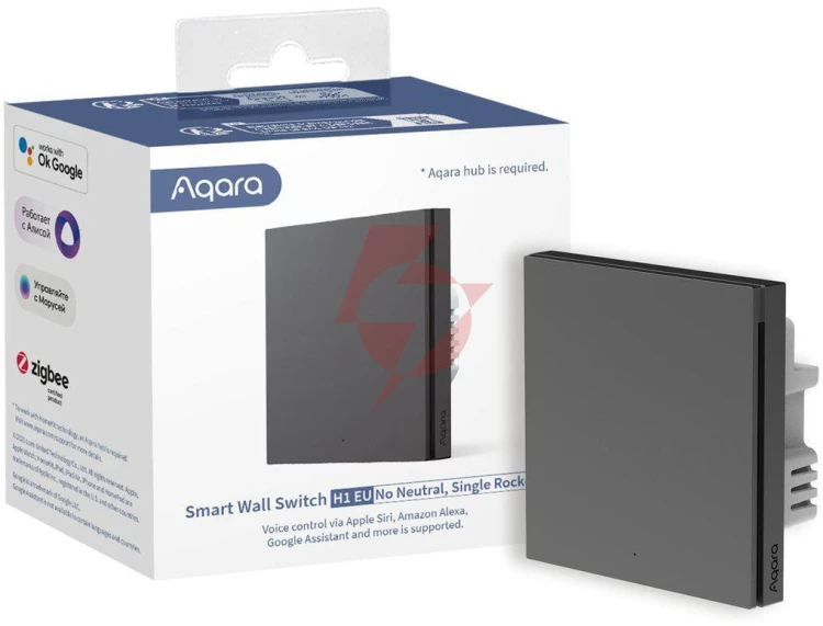 Aqara smart wall switch h1 szary pojedynczy bez neutrala