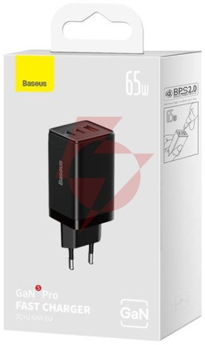 Ładowarka sieciowa baseus gan 5 pro ccgp120201 65w usb-a 2x usb-c pd 3.0 qc 4.0
