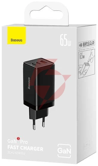 Ładowarka sieciowa baseus gan 5 pro ccgp120201 65w usb-a 2x usb-c pd 3.0 qc 4.0