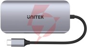Unitek d1122a01 aktywny hub usb-c 5gbps, 2x hdmi 4k, czytnik kart, rj-45, pd 100w