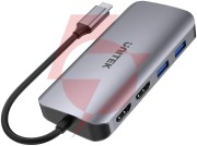 Unitek d1122a01 aktywny hub usb-c 5gbps, 2x hdmi 4k, czytnik kart, rj-45, pd 100w