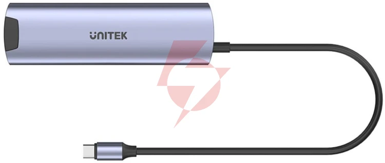 H1112f unitek aktywny hub usb-c 5gbps, hdmi rj-45 pd 100w