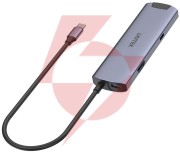 H1112f unitek aktywny hub usb-c 5gbps, hdmi rj-45 pd 100w