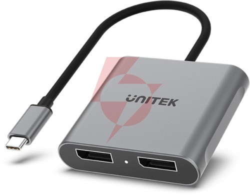 Unitek v1404a adapter usb-c na 2x port dp 1.4 8k 60hz